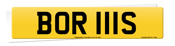 Registration number BOR 111S